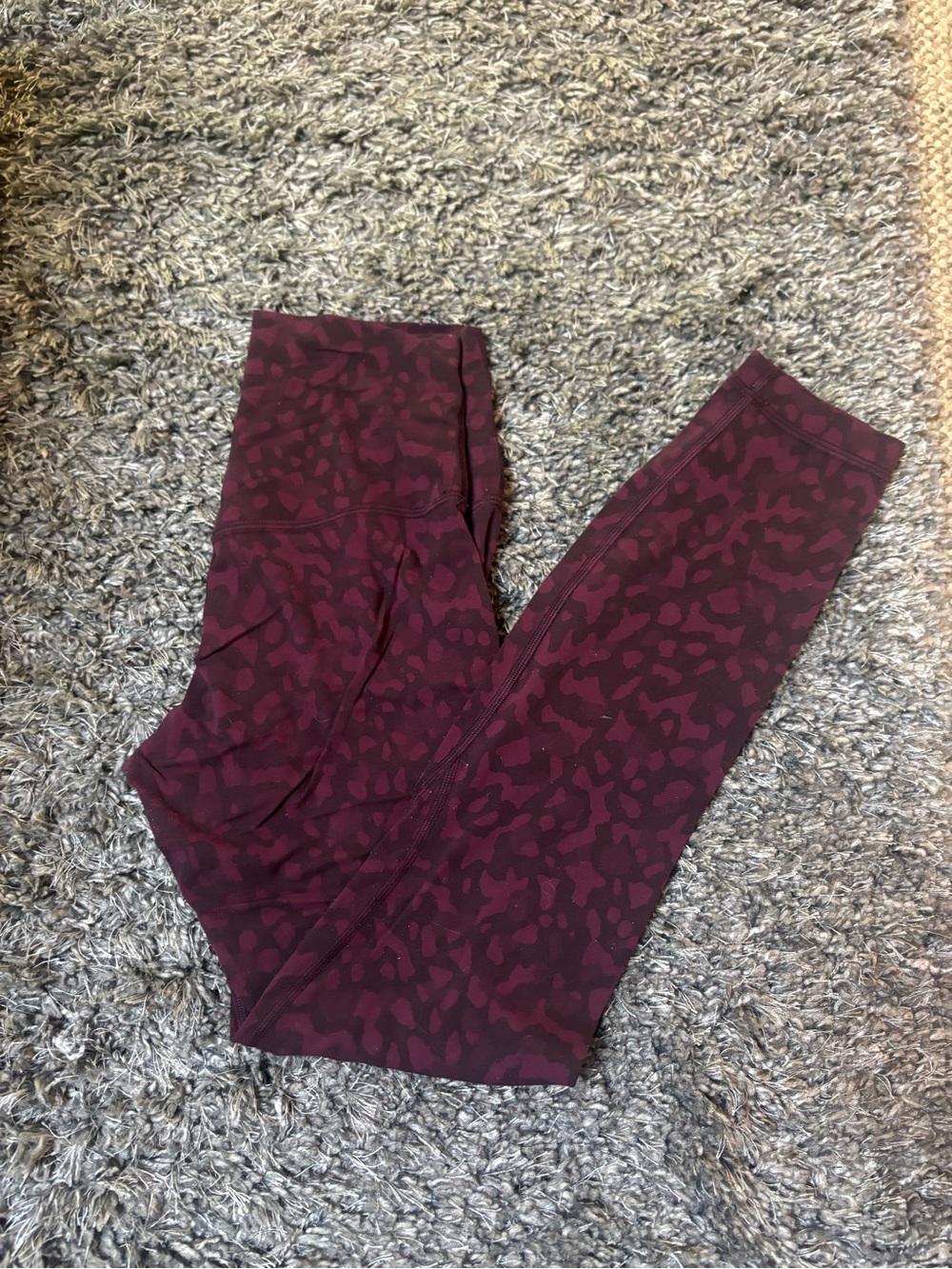 Lululemon Burgundy Patterned High-Waist Leggings